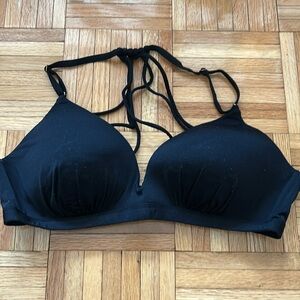 Athleta Black Strappy Bathing Suit Top Sz Large